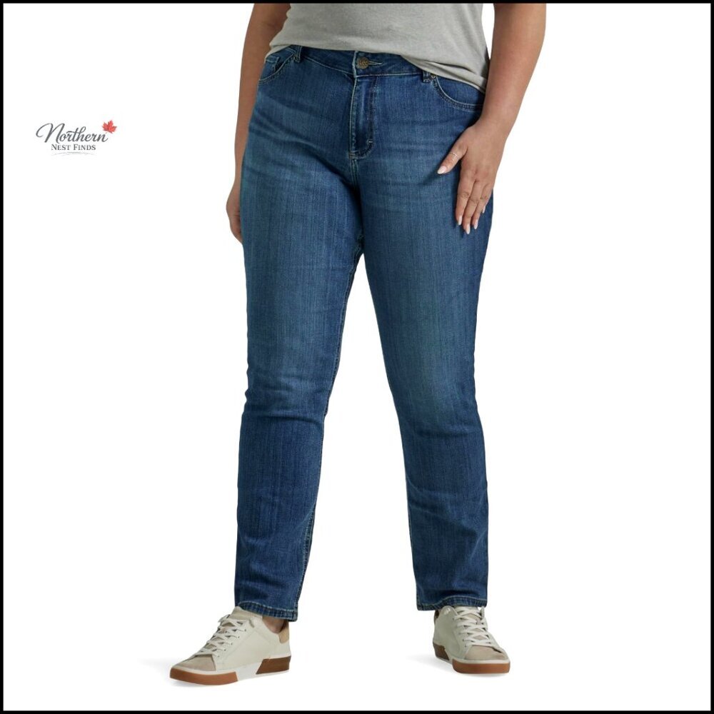 Mid Rise Straight Leg Jeans Regular Fit Plus Size